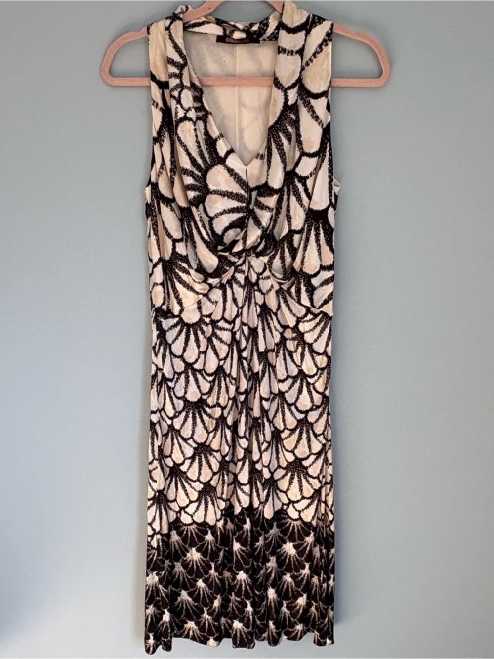 Roberto Cavalli Y2K Dress Resort 2009 Ready To Wear Size 46 Cow Neck Italy Made